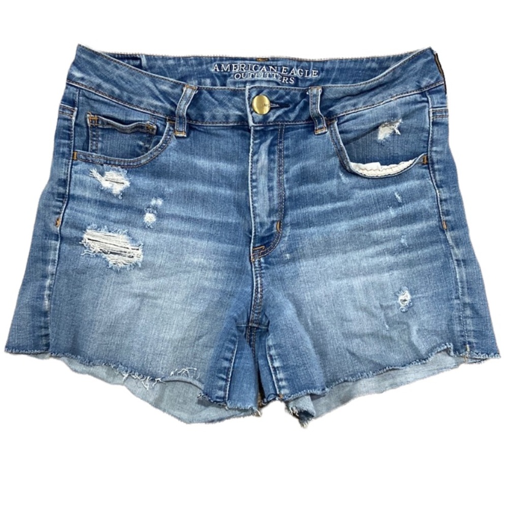 American Eagle Women’s Distressed High Waist Jean Shorts Size 10